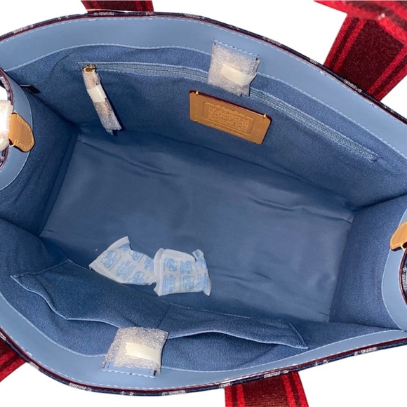 Sold Coach Blue and Red Signature Tote Bag - Picture 6 of 7